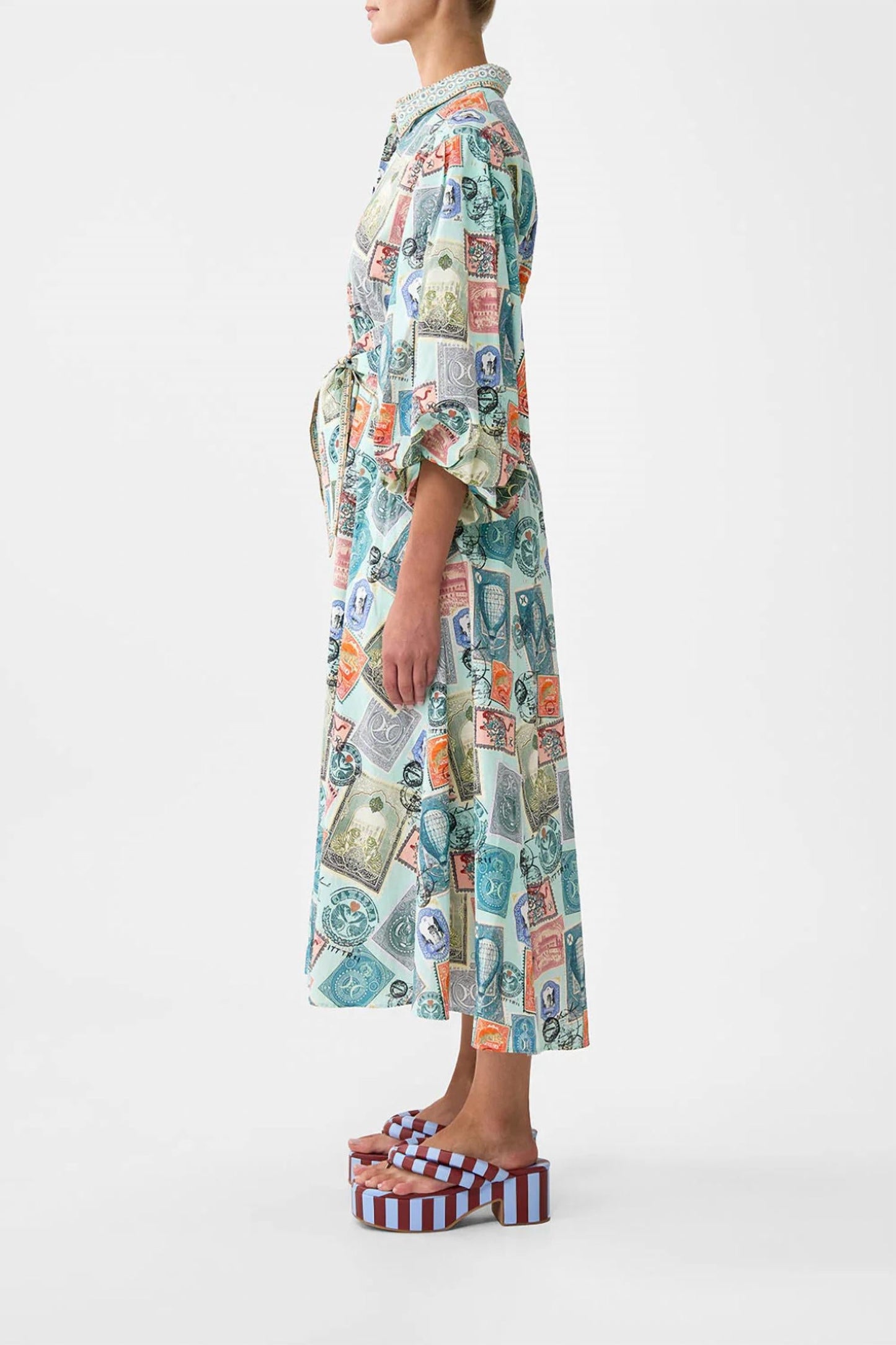 Camilla - Women's Waist Tie Shirt Dress