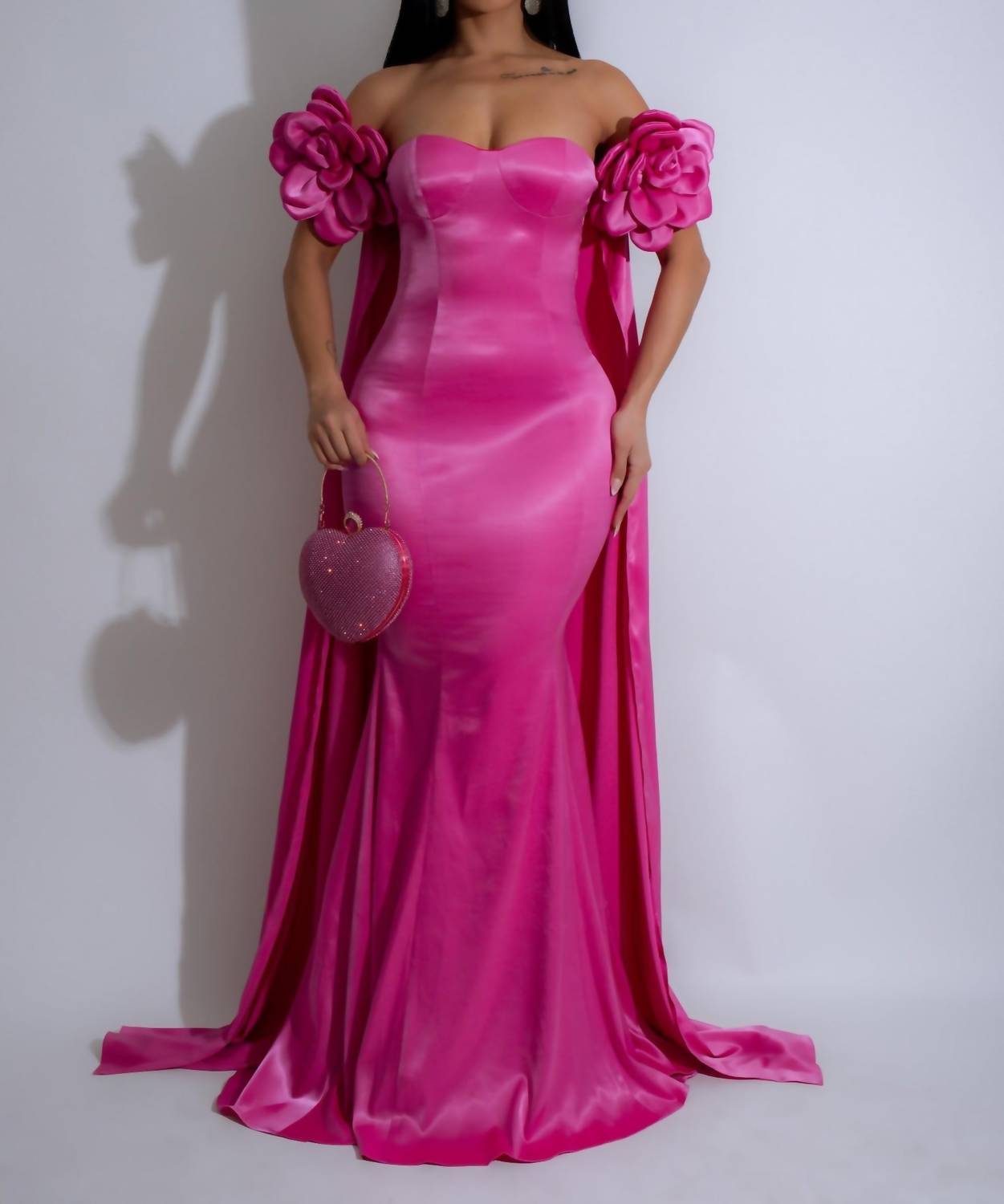 Diva - Royal Dream Satin Floral Maxi Dress