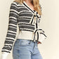 Trendsi - Adora Bow Tie Stripe Sweater Top