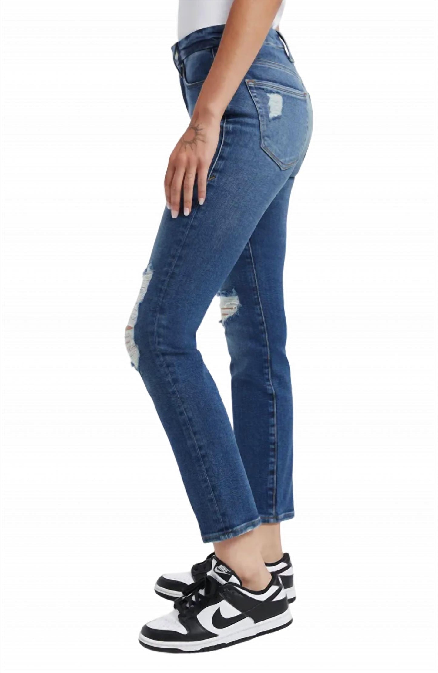 Good American - Legs Ripped High Waist Cigarette Jeans