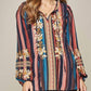 Andree By Unit - Striped & Embroidered Top