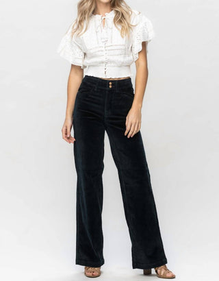 Judy Blue - Overdyed Corduroy Trouser Wide Leg Jeans