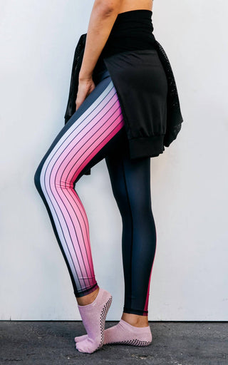 Playground - Women's Fame Pink Track Mid Rise Legging