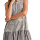 &Merci - Embellished Mixed Media Bubble Hem Mini Dress
