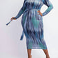 The Curve La - Plus Size Long Sleeve Midi Dress With Self-tie Belt