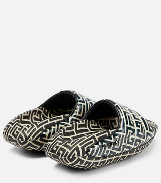 Balmain - Men's Quilted Leather B-it Monogram Sandals