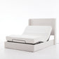 Caron Upholstered Wingback Bed with Adjustable Base Bundle Set, Queen Size