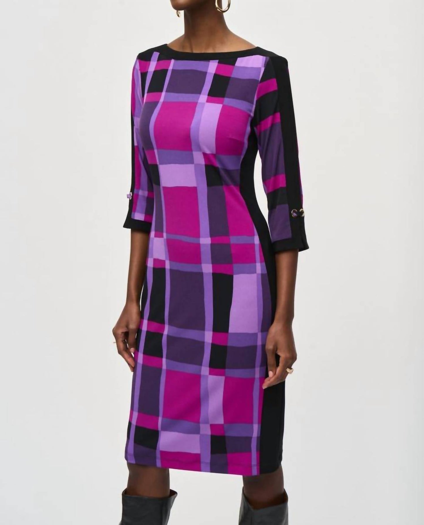 Joseph Ribkoff - Geometric Print 3/4 Sleeve Sheath Dress