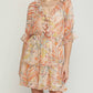 Entro - Print Dress With Ruffle Detail And Smocked Waist