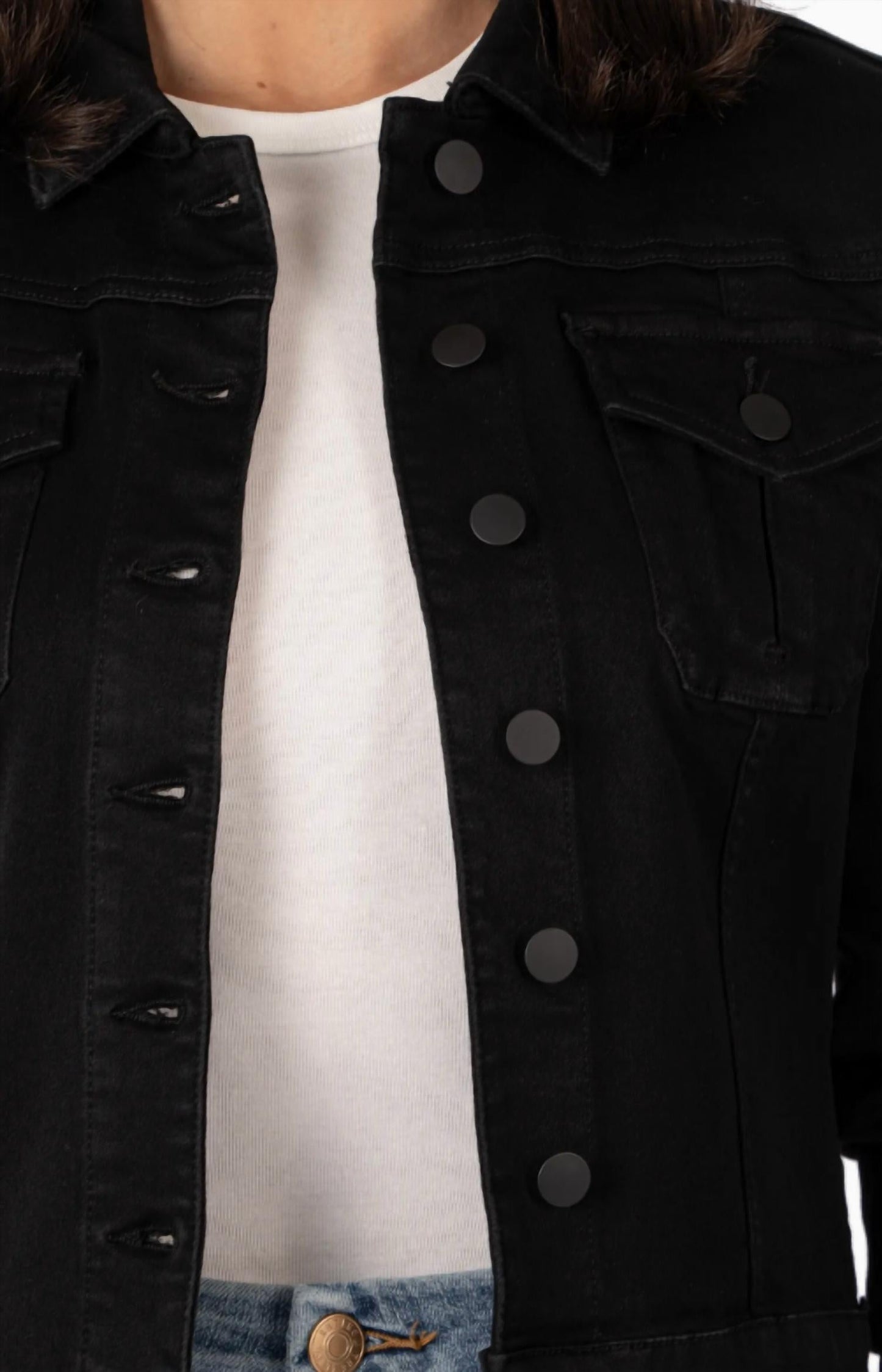 Kut From The Kloth - Julia Crop Denim Trucker Jacket