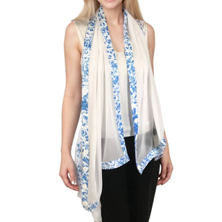 Magic Scarf - Women's Origami Trim Button Shawl Shrug Wrap