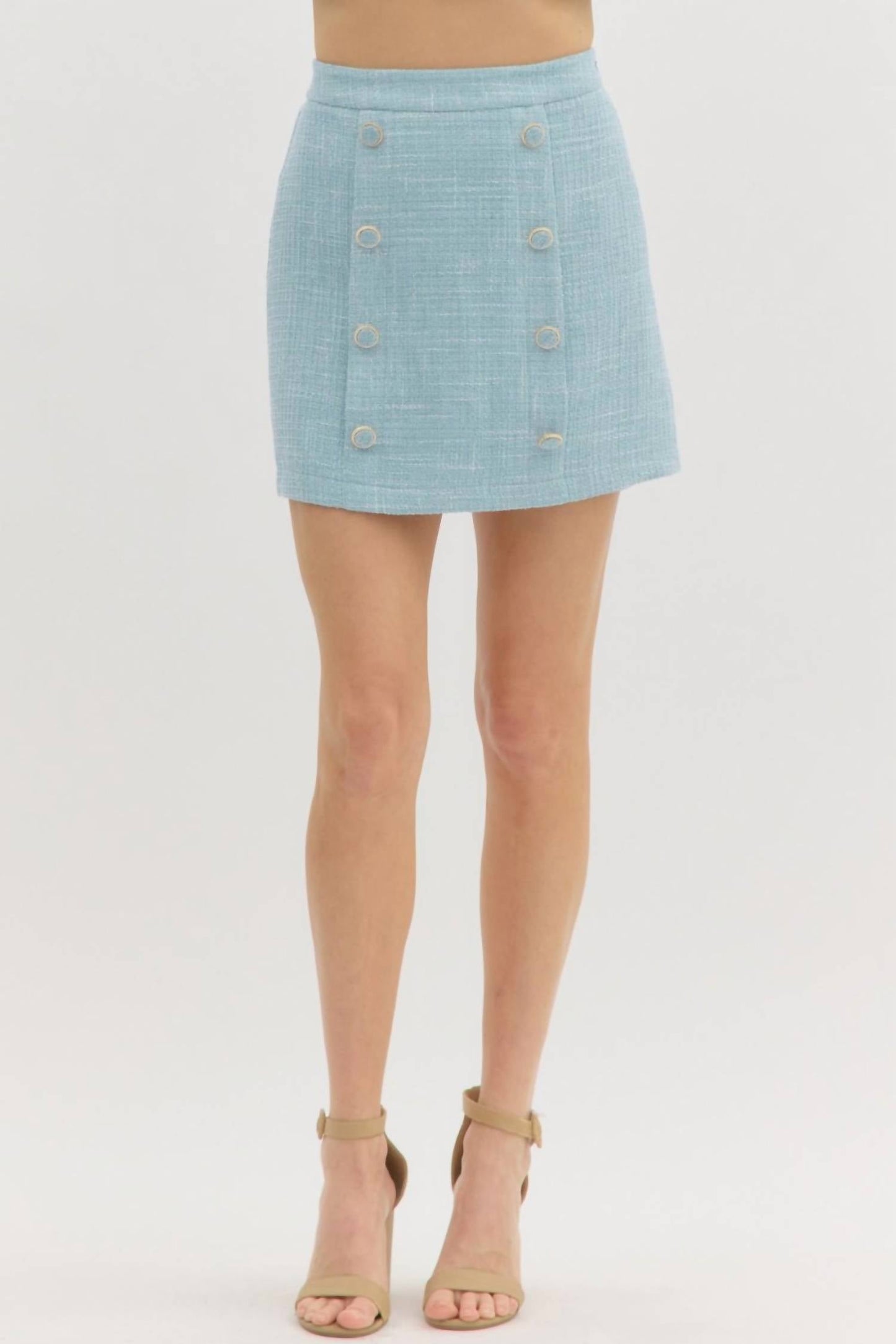 Entro - Textured Band Mini Skirt