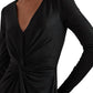 Ralph Lauren - TWIST FRONT FOIL PRINT JERSEY GOWN