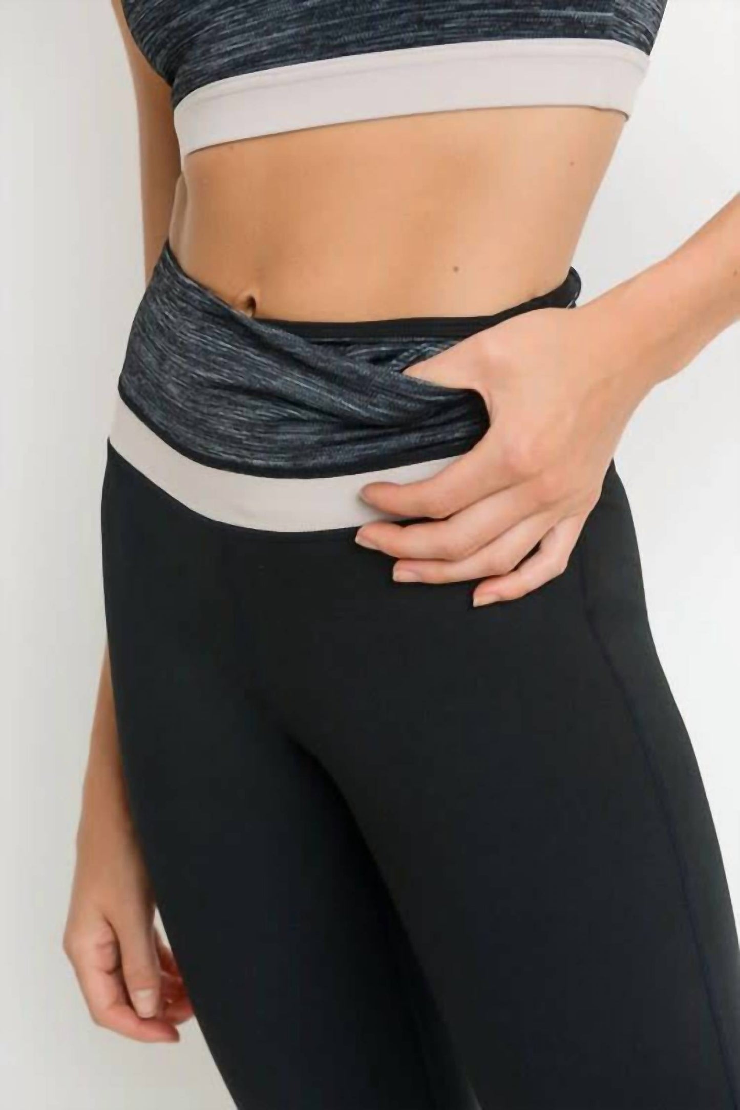 Mono B - Highwaist Colorblock Melange Full Legging