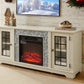 58" Modern TV Stand with Electric Fireplace and Storage