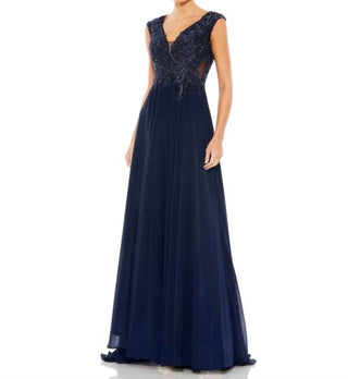 Mac Duggal - Embellished Bodice Cap Sleeve Dress