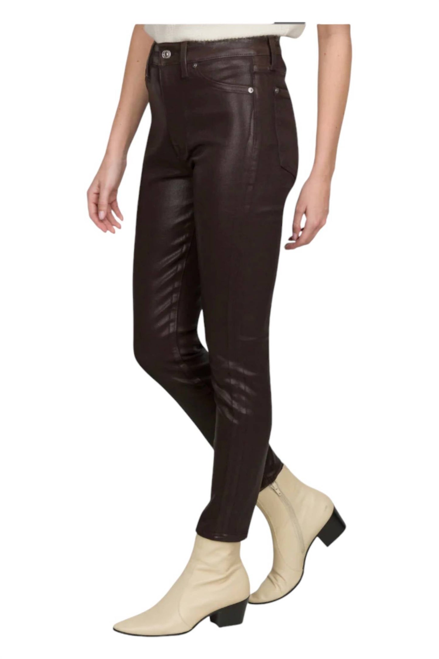 7 For All Mankind - Coated Ankle Skinny Jeans
