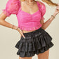 Day + Moon - Ruched Front Cropped Top