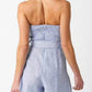 Olivaceous - Off Shoulder Stripe Romper