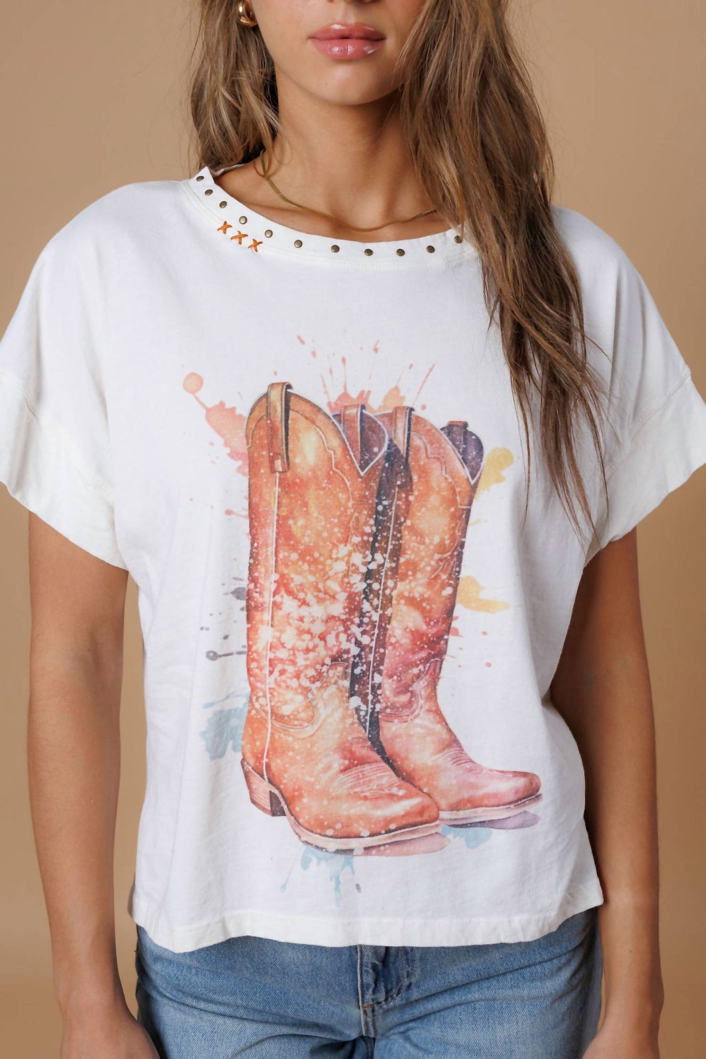 All Us - Splatter Boots Hi-Lo Tee