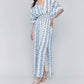 Charlie B - Printed Dolman Sleeve Maxi Dress With Side Slits