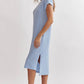 Entro - Ribbed Short Sleeve Midi Dress