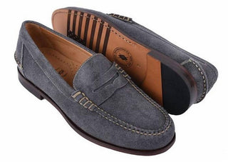 Martin Dingman - Men's Distressed Suede Penny Loafers