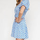 Entro - V-Neck Puff Sleeve Mini Dress
