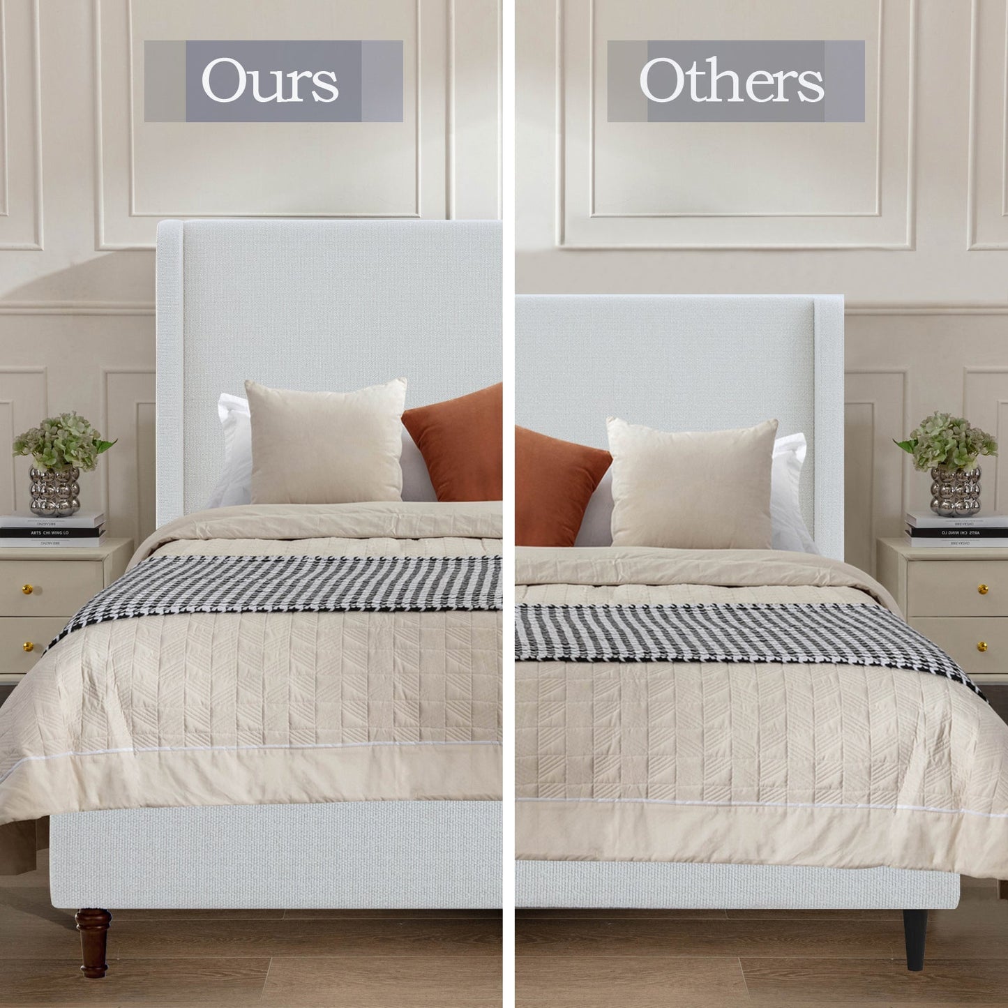 Harper Tall Headboard Upholstered Bed with Elegant Simplicity