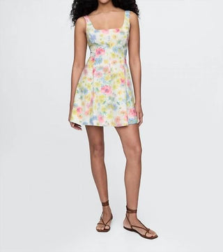 Gap - Sleeveless Square Neck Linen-blend Mini Dress