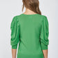 Fate - Puff Sleeve V Neck Sweater