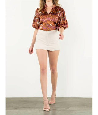 Thml - Abstract Puff Sleeve Top