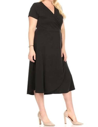 Chris & Carol - V-neck Wrap Midi Dress