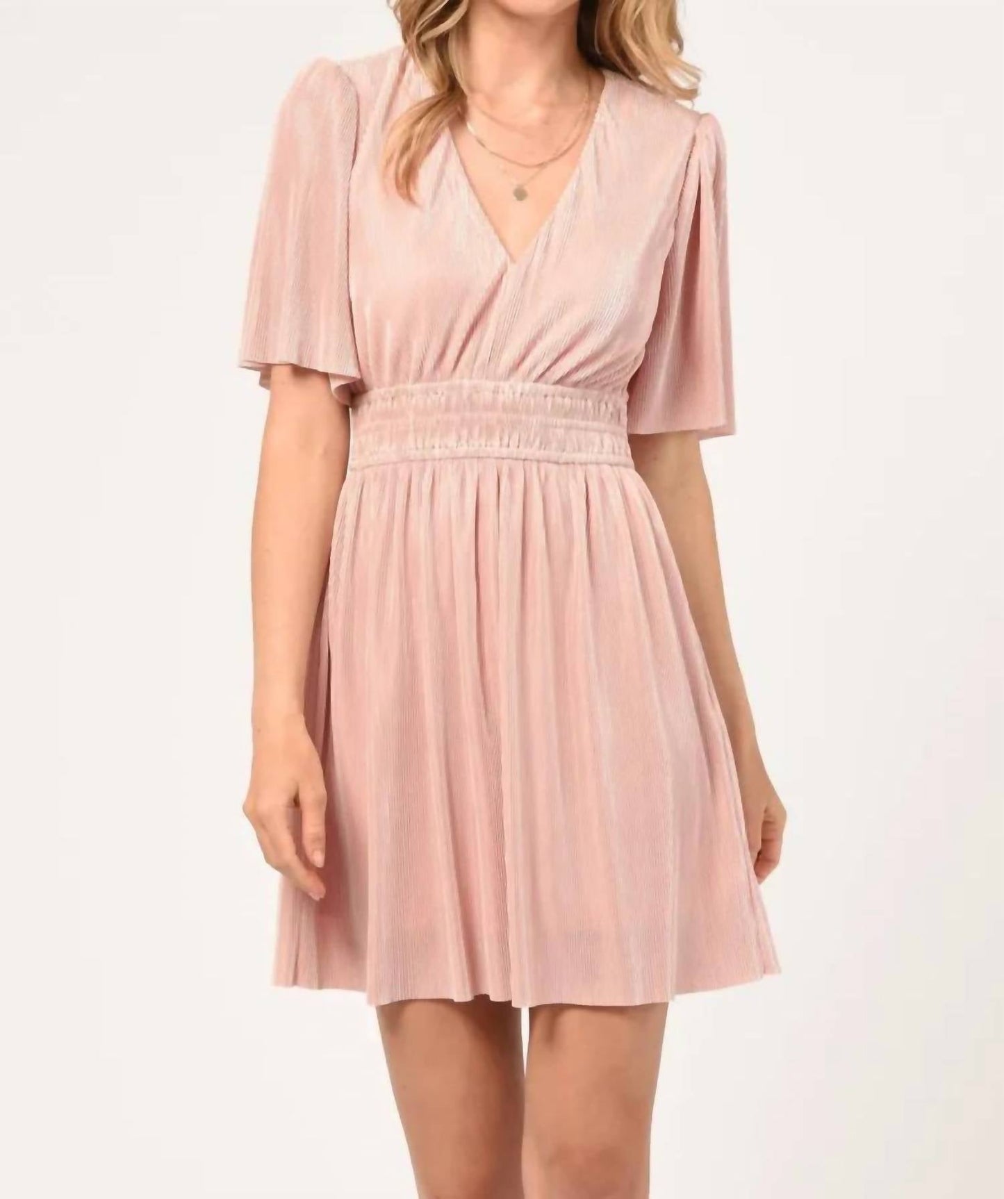 Adelyn Rae - Jenis Plisse Mini Dress
