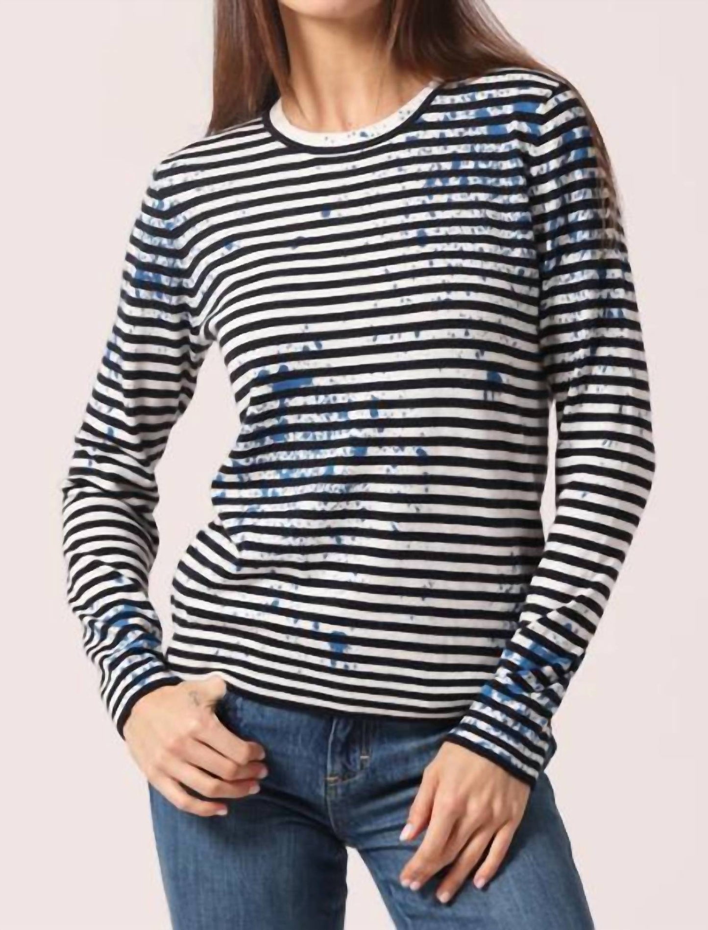 Minnie Rose - Paint Splatter Stripe Crew Top