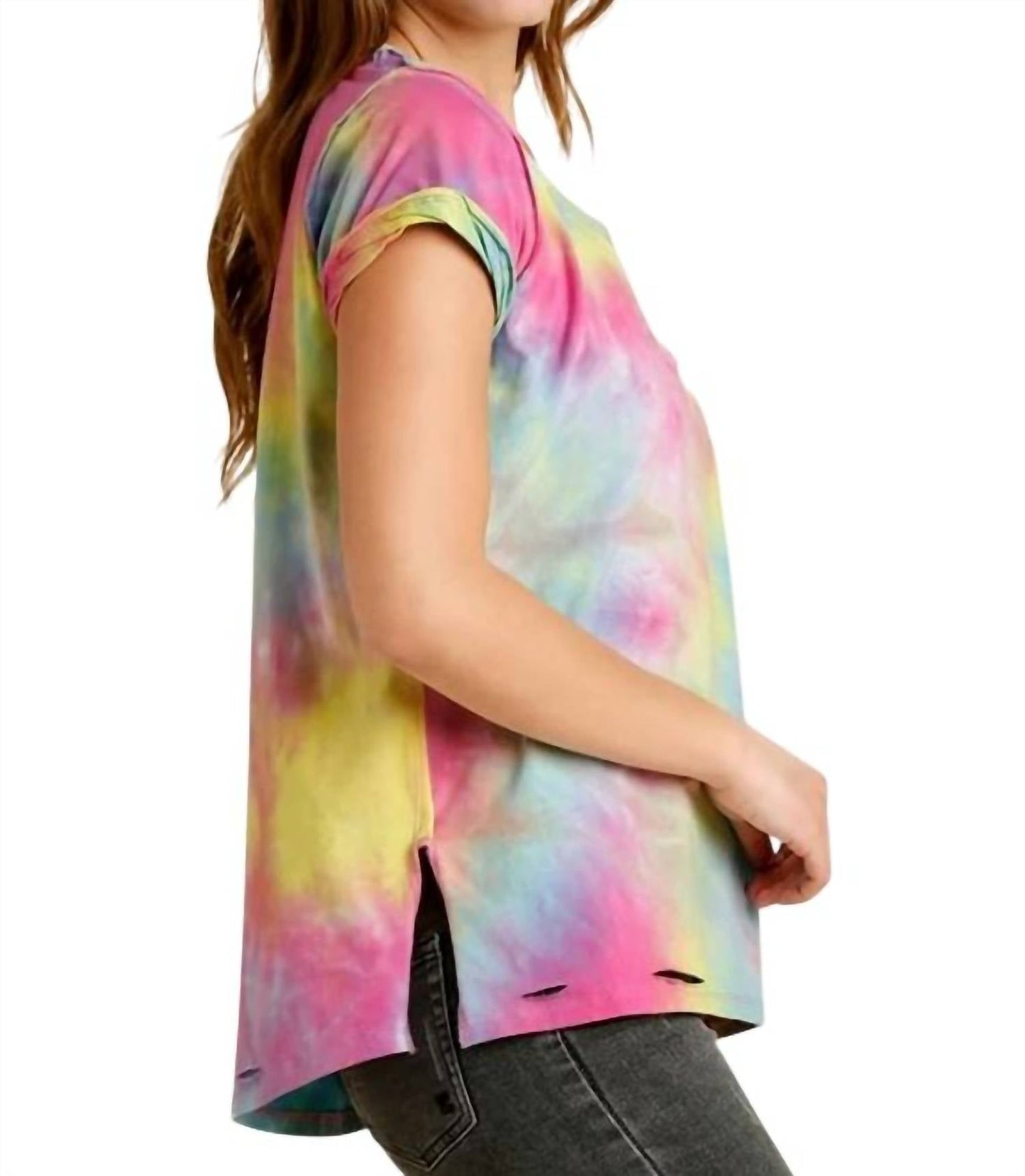 Umgee - Distressed Tie Dye Top