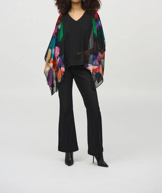 Joseph Ribkoff - Chiffon Abstract Poncho Top