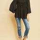 Entro - Crochet Lace Flare Sleeve Top - Plus