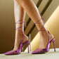 Aquazzura - Unfaithful Metallic Leather Ankle-tie Pumps 105