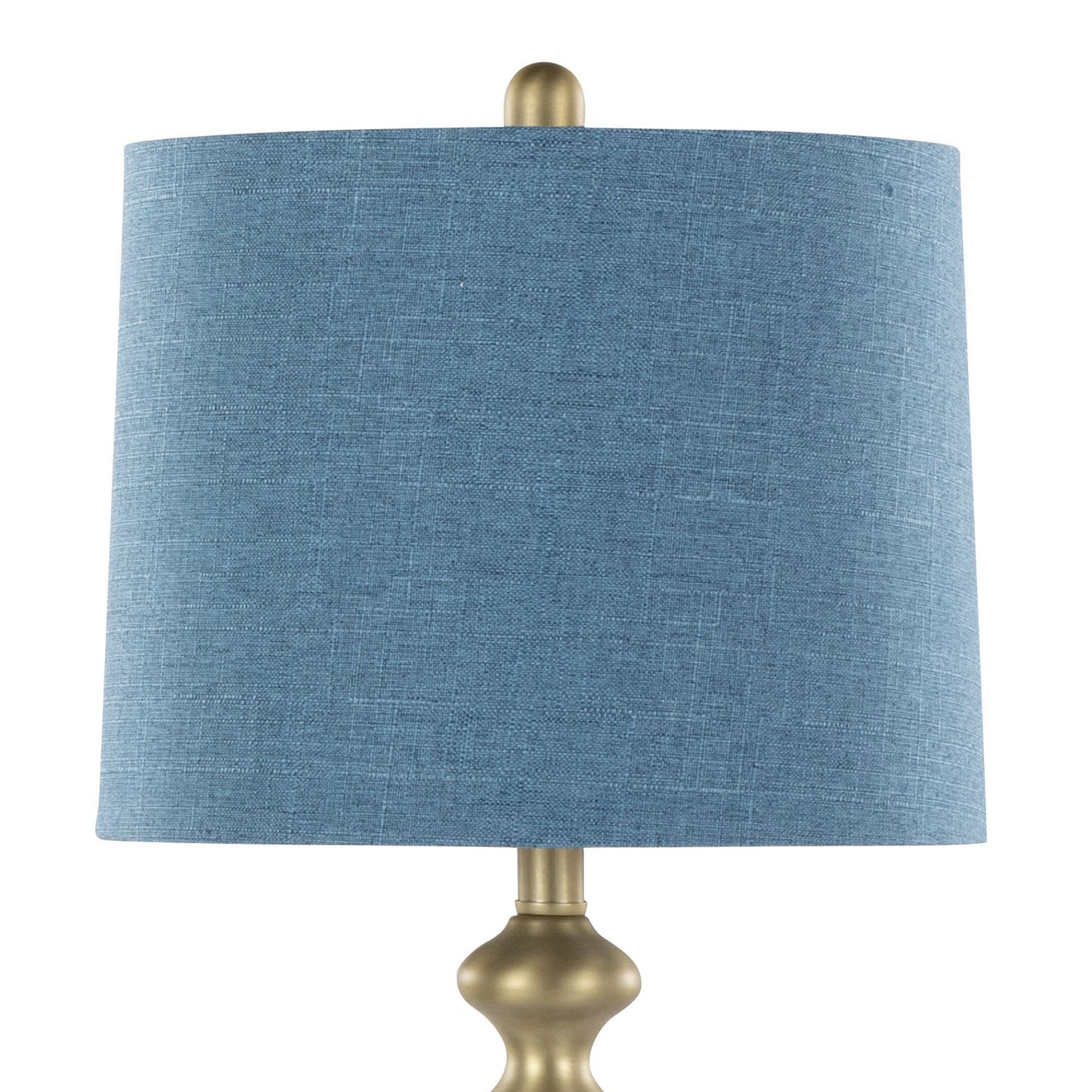 Ashland 27" Contemporary Metal Table Lamp Set in Gold with Linen Shades