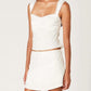 Nia - Sleeveless Lace Trim Tie Back Top