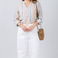 Billy T - Belize Stripe Roll Tab Sleeve Popover Shirt