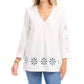 Karen Kane - Cutout Embroidered Flower Detail Tunic