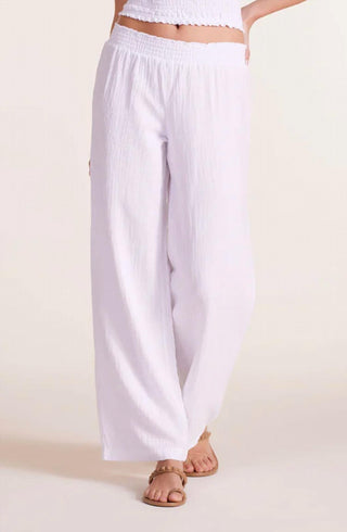 Bobi - Smocked Waist Wide Leg Pants