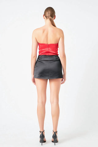 Endless Rose - Satin Strapless Curved Top