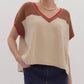 Entro - Rachele Short Sleeve V-neck Knit Top