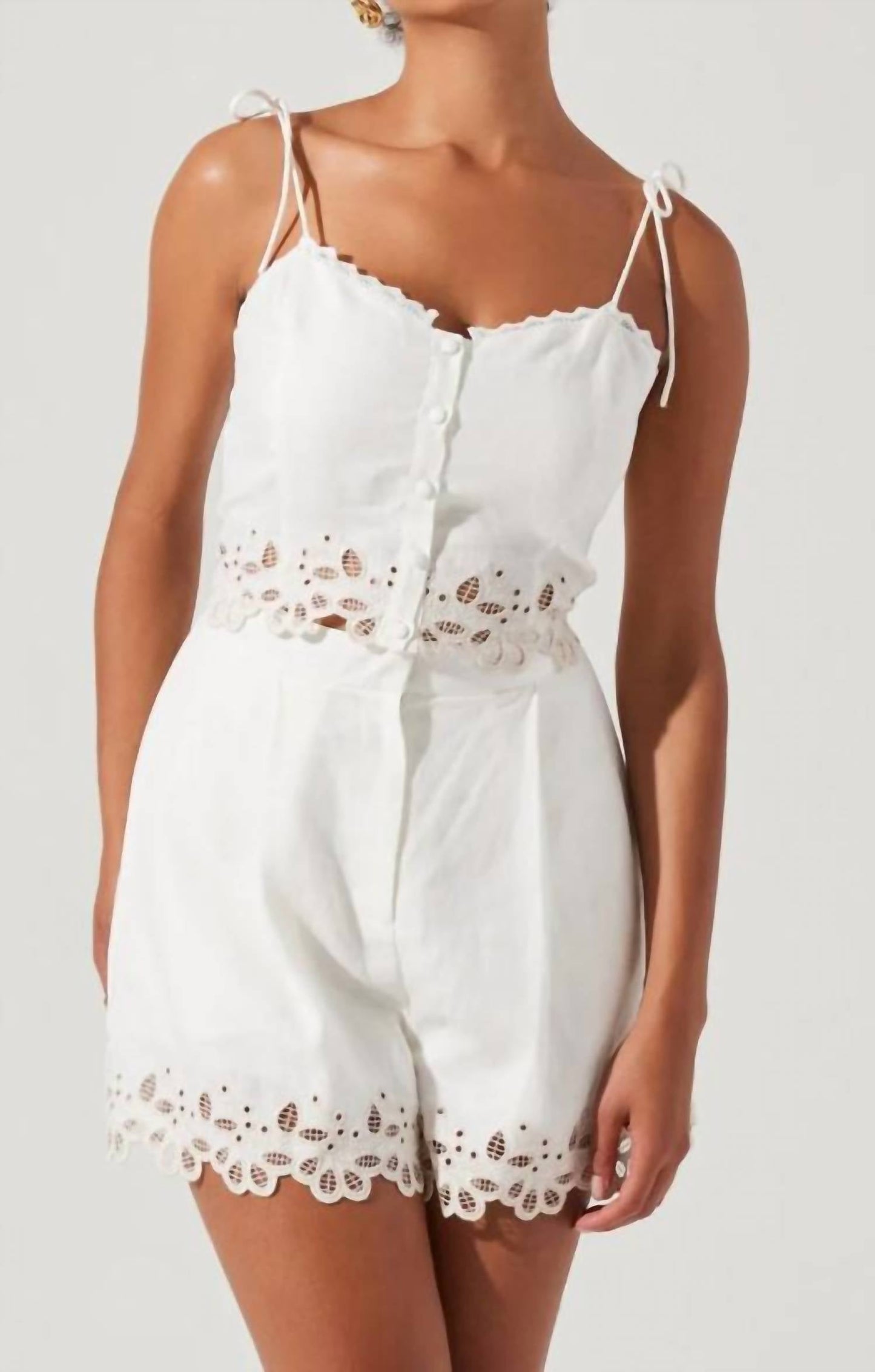 Astr - Kiya Linen Embroidered Top