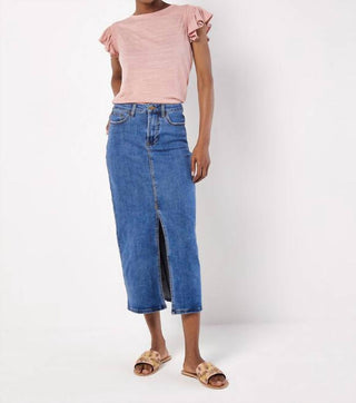 Apricot - Ruffle Sleeve Soft Slub Blouse