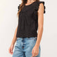 Another Love - Anelia Black Linen Petal Sleeve Top