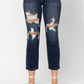 Judy Blue - Mid Rise Crop Leg Straight Jean